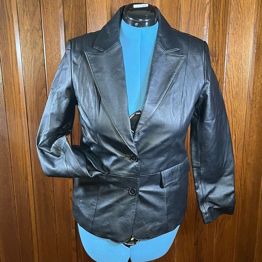 Vintage Bagatelle Leather Blazer Jacket women size 6